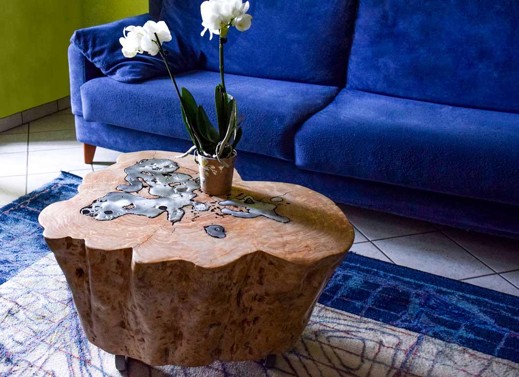 Tavolino in legno massello e alluminio Leonardo - Livyng Ecodesign